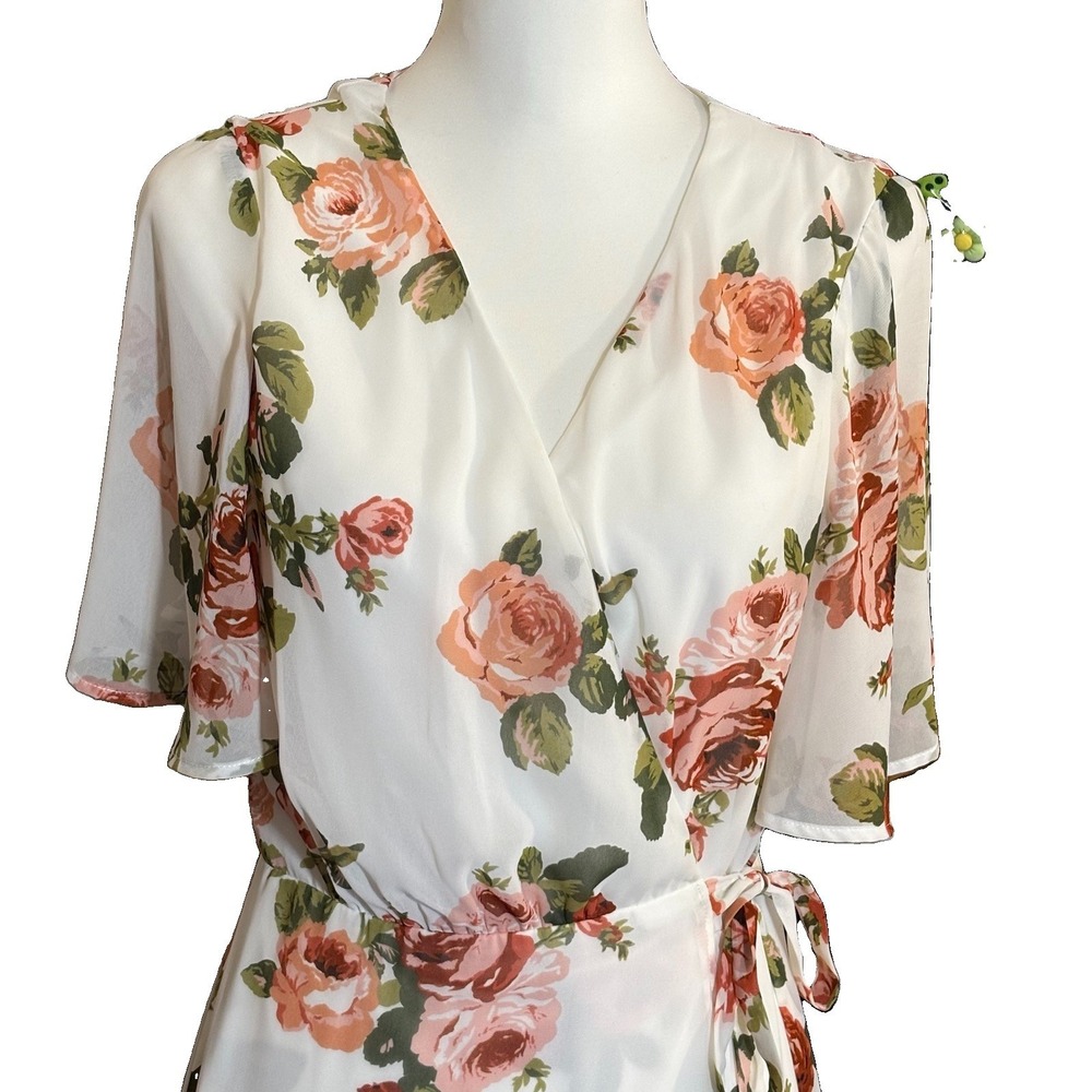Show Me Your Mumu Large Marianne Wrap Maxi Floral Dress in Rosie Posie Romantic - Picture 5 of 8